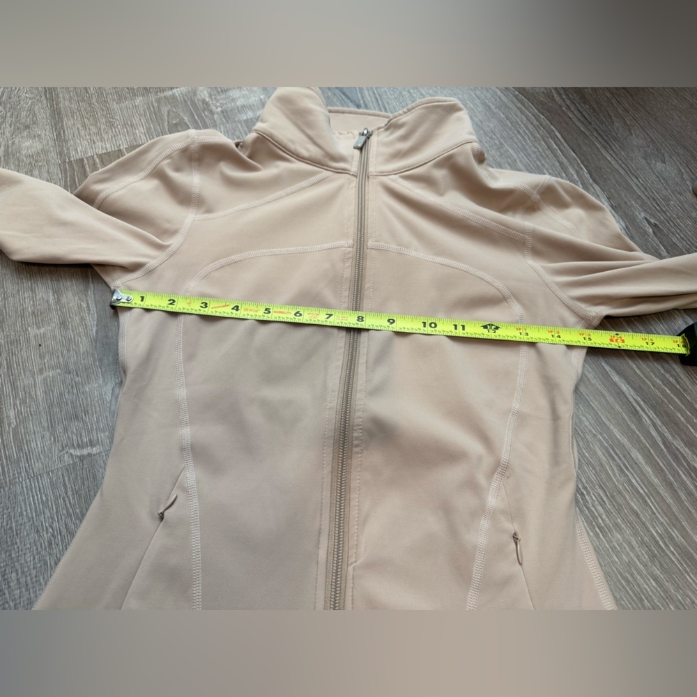 BuffBunny Open Back Zip Up Athletic Jacket Thumbholes Tan Slimming Gym Small - Picture 5 of 9